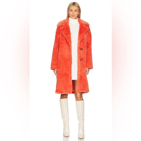 Coat in neon coral - Picture 4 of 5
